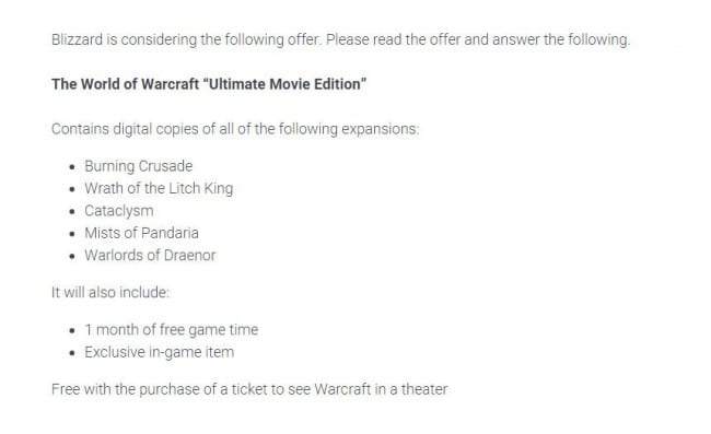 Blizzard-World-of-Warcraft-Ultimate-Movie-Edition-Survey