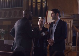 Chloe and Lucifer question Father Frank about the murder