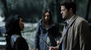 Castiel and Kelly, moments before standing together to face their end...only for Baby Nephilim to help save the day.