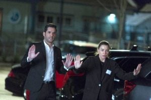 This is probably as close as Lucifer and Chloe will be to holding hands for awhile. 