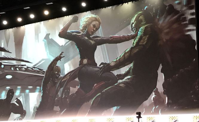 Captain Marvel vs Skrull concept art