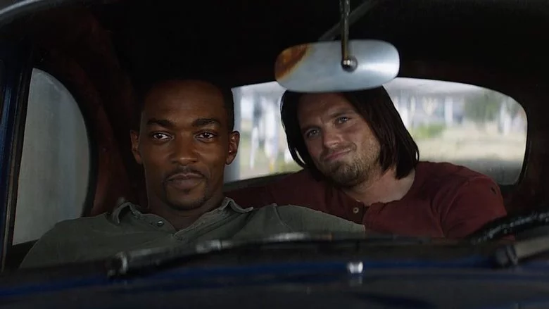 The Falcon And The Winter Soldier : Anthony Mackie and Sebastian Stan in a car