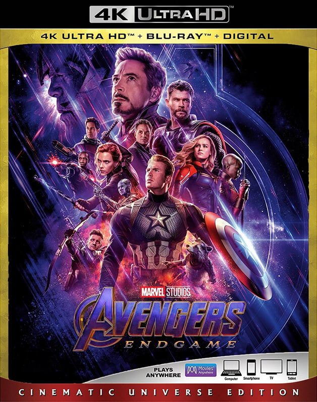Avengers: Endgame home release 4K cover