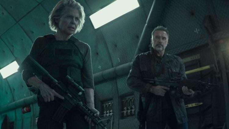 Linda Hamilton and Arnold Schwarzenegger in Terminator: Dark Fate