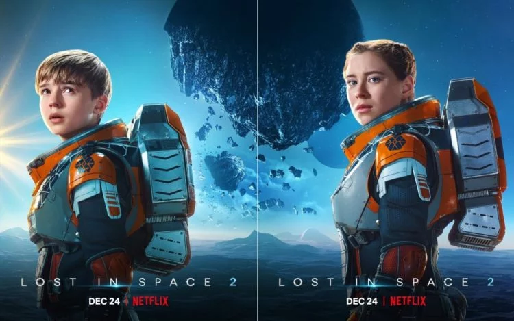 Lost in Space 2: (l) Maxwell Jenkins as Will Robinson (r) Mina Sundwall as Penny Robinson