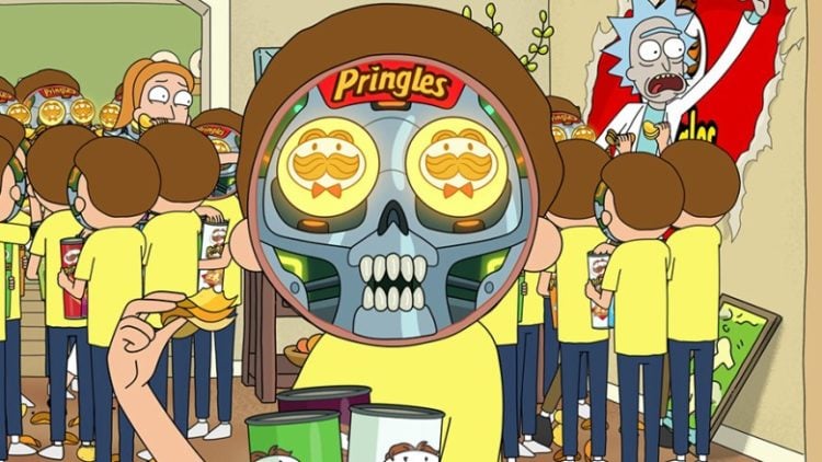 Rick And Morty Pickle Rick Pringles commercial screen shot